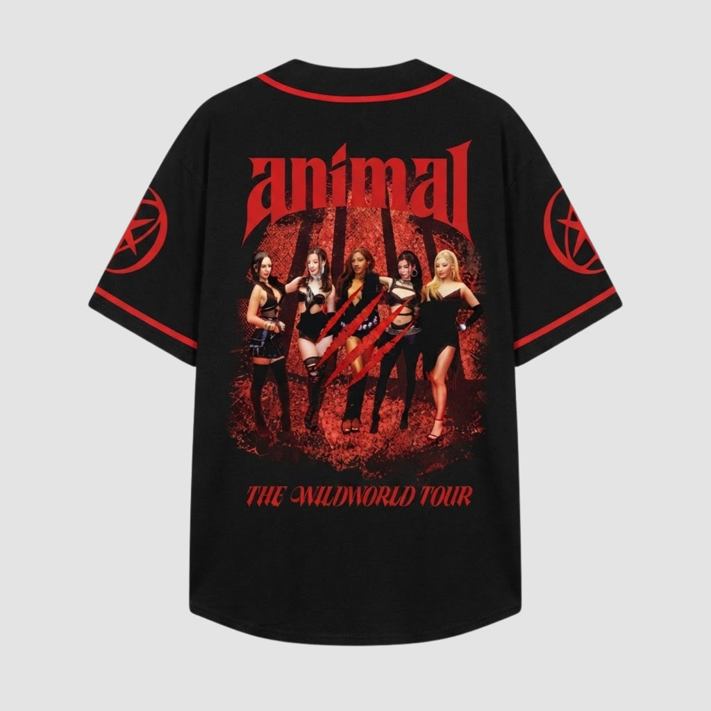 KTSY Animal Red Scratch World Tour Baseball Jersey Shirt AP40