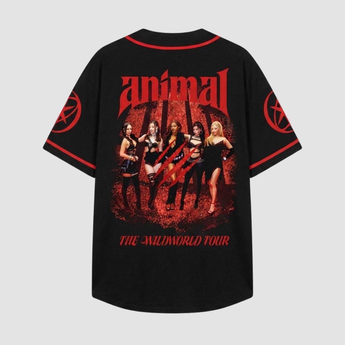 KTSY Animal Red Scratch World Tour Baseball Jersey Shirt AP40