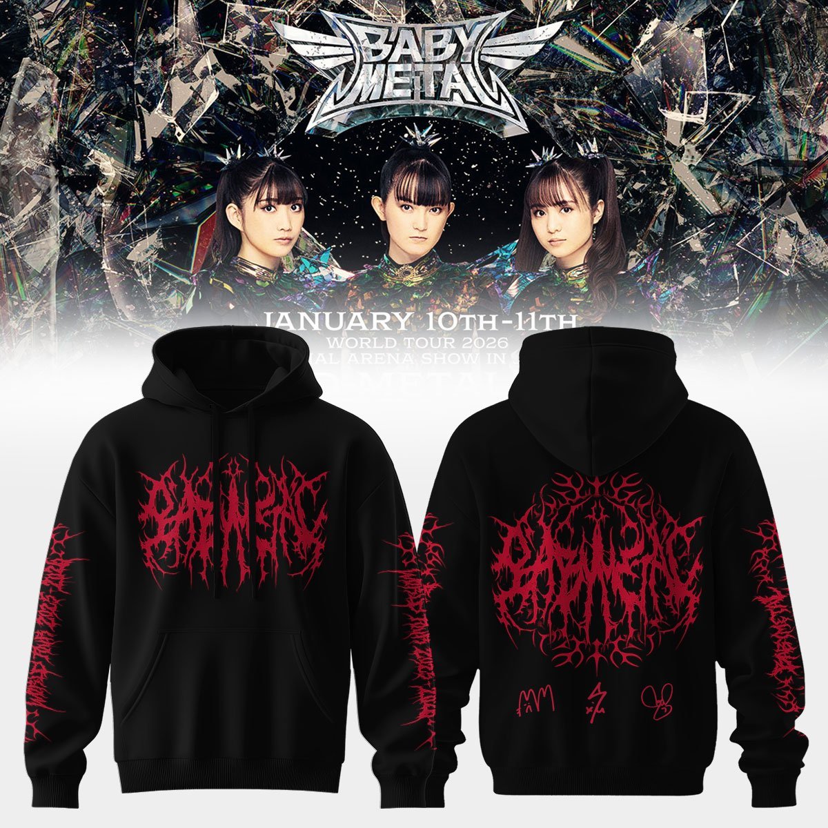 BABYMETAL WORLD TOUR signed Hoodie bbm11