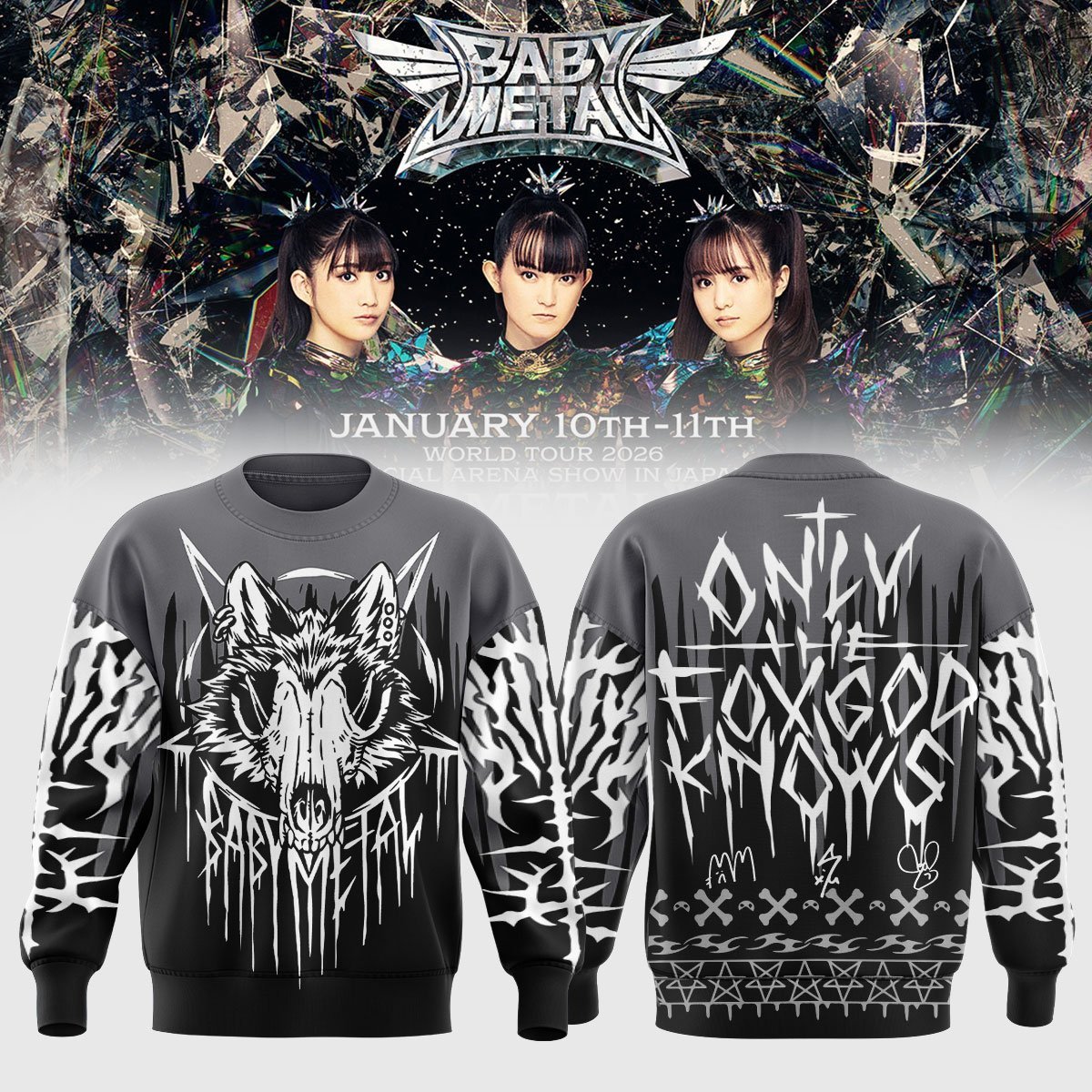 BABYMETAL WORLD TOUR signed Sweatshirt bbm12