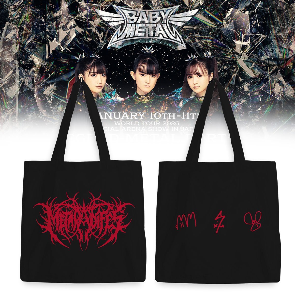 BABYMETAL WORLD TOUR signed Tote Bag