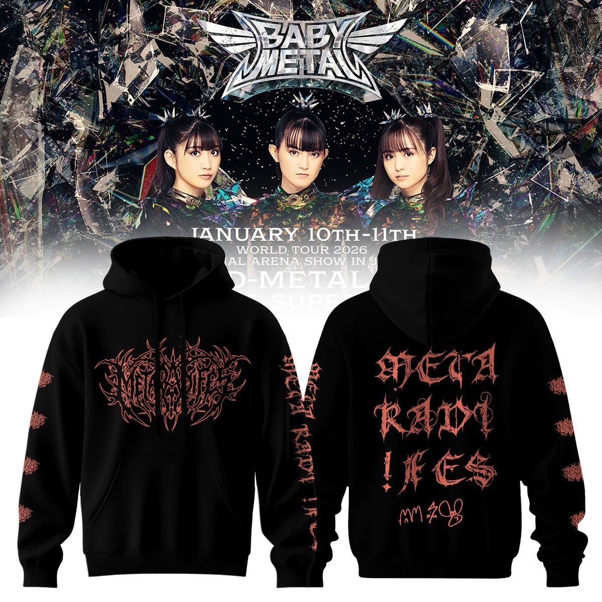 BABYMETAL WORLD TOUR signed Hoodie bbm18