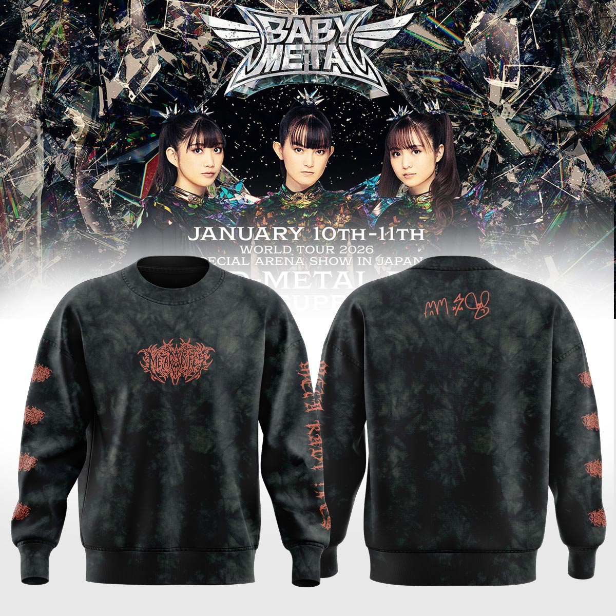 BABYMETAL WORLD TOUR signed Sweatshirt bbm20