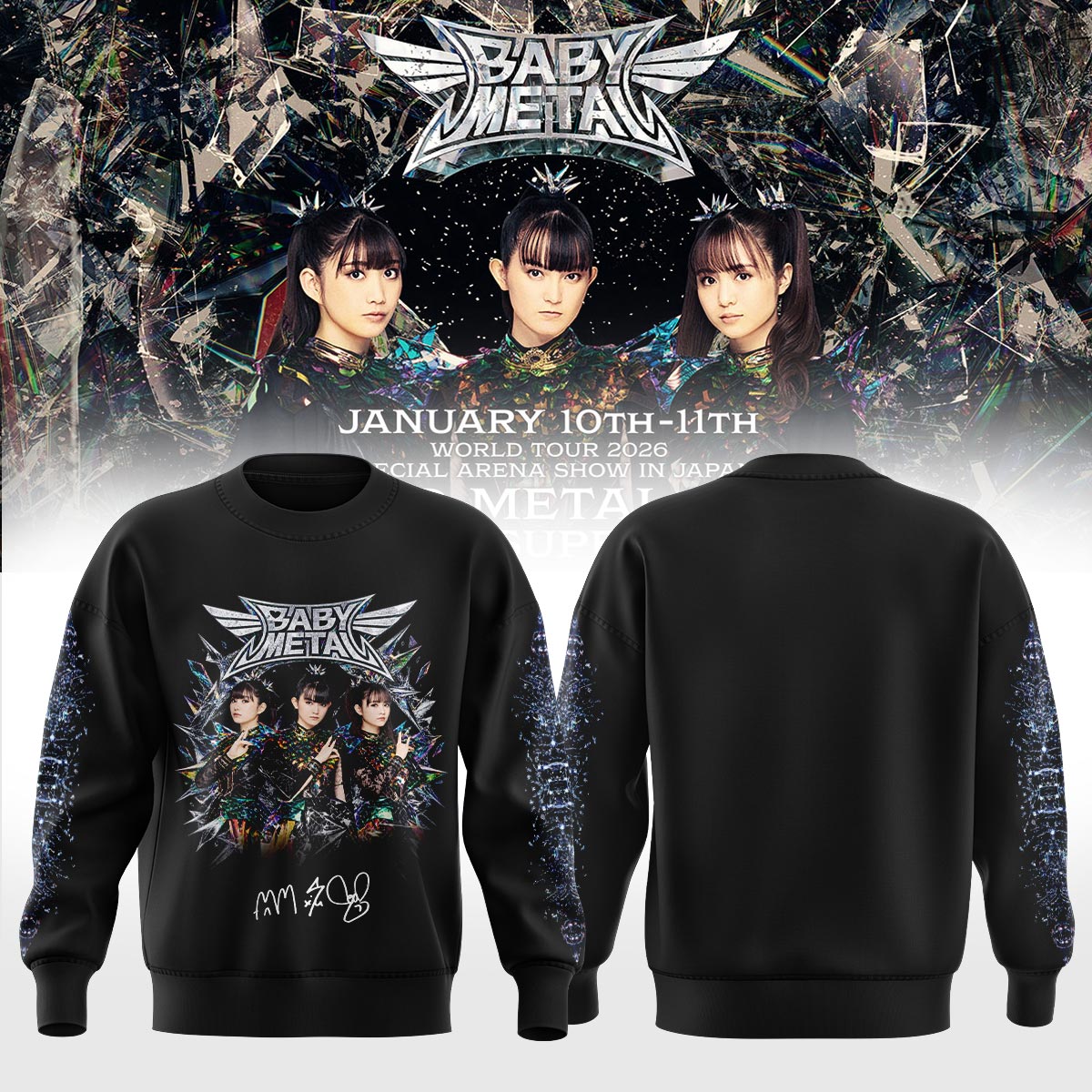 BABYMETAL WORLD TOUR signed Sweatshirt bbm33